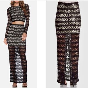 New Alice + Olivia Ettley Lace Maxi Skirt